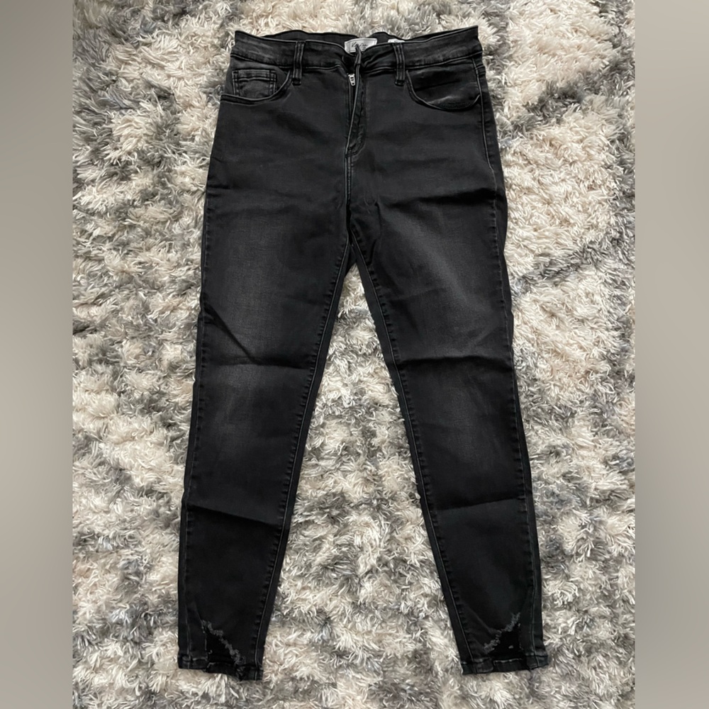 KanCan Women's Dark Black Skinny Jeans